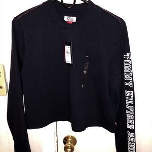 Tommy Hilfiger Navy Cropped Sweatshirt